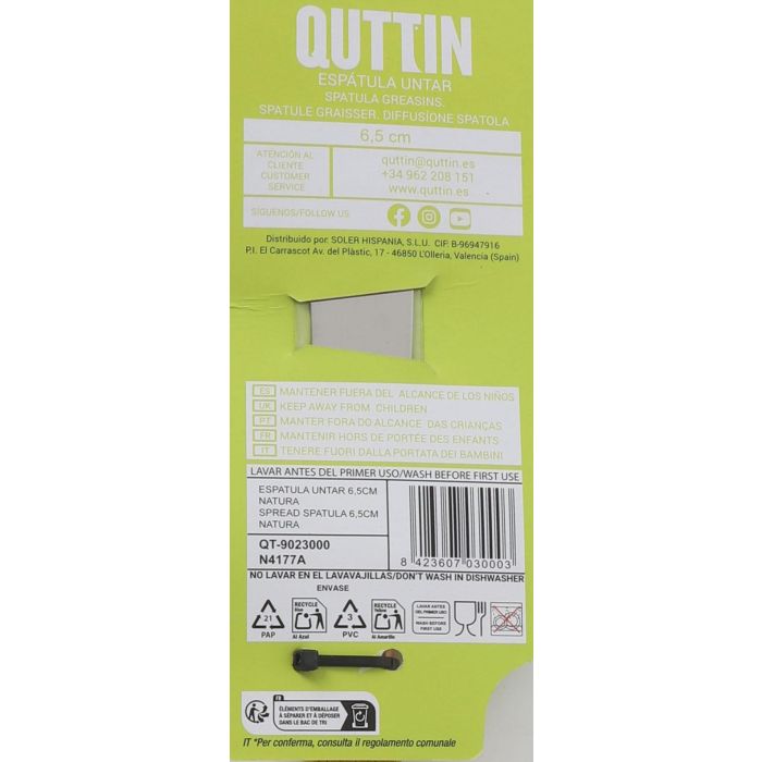 Quttin Cuchillo Untar 6.5 cm Natura - 6 x 1 x 22 cm (60 Unidades) 2