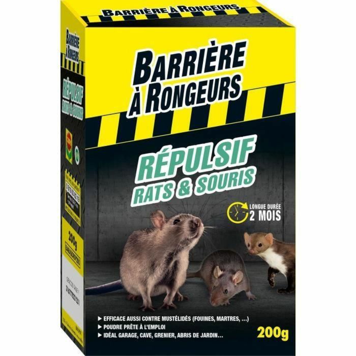 Repelente de Ratas y Ratones - Barrera contra Roedores - Polvo 200 g