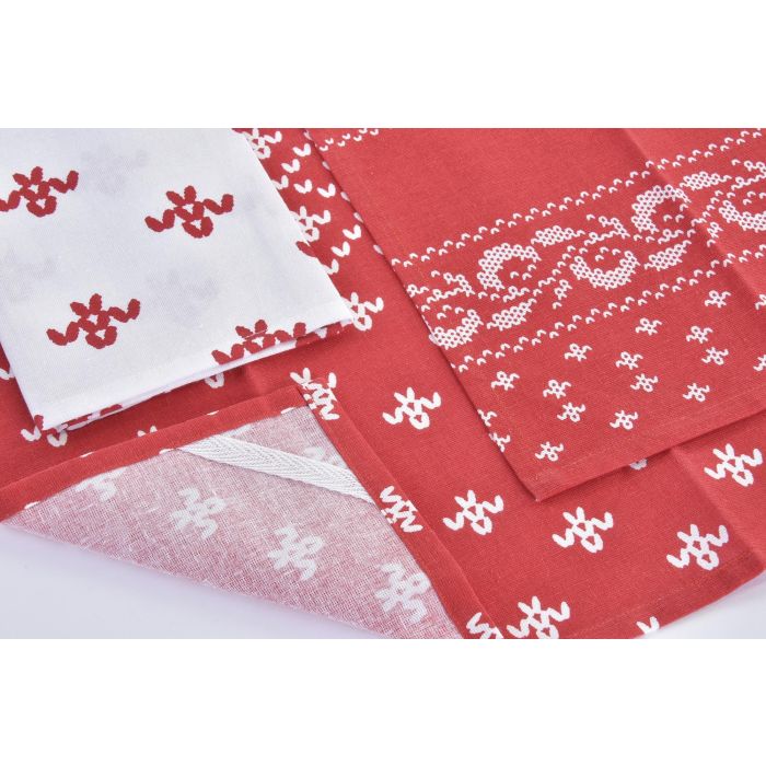 DKD Home Decor Paño Decorativo Navideño Tradicional de Algodón 170gsm Rojo y Blanco 40x60 cm, Pack de 12 (4 Sets de 3) 2 DKD Home Decor Paño Decorativo Navideño Tradicional de Algodón 170gsm Rojo y Blanco 40x60 cm, Pack de 12 (4 Sets de 3) 2