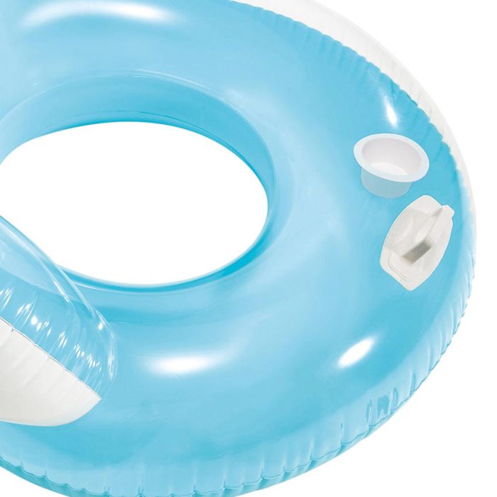 Intex 56800 Colchoneta Hinchable Doble Forma 8 para 2 Personas, 198x117 cm Azul Claro con Respaldos y Asas, 200 kg 2 Intex 56800 Colchoneta Hinchable Doble Forma 8 para 2 Personas, 198x117 cm Azul Claro con Respaldos y Asas, 200 kg 2