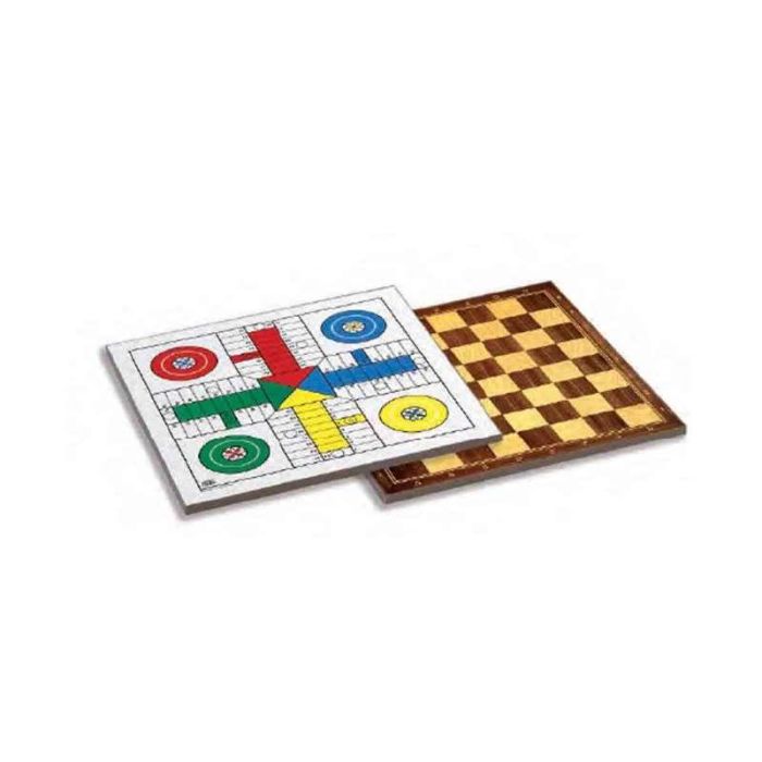 Tablero parchis 4 jugadores y damas de madera 40x40 cm sin accesorios Tablero parchis 4 jugadores y damas de madera 40x40 cm sin accesorios