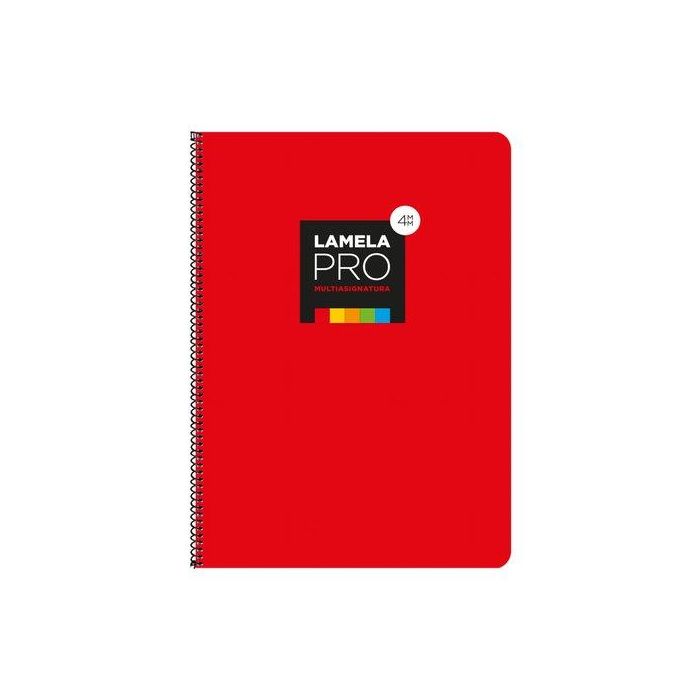 Lamela Bloc Tapa Extra Dura Fº 100H Cuadrovia 4 Mm Rojo (5 Colores En Banda) (Set de 5)