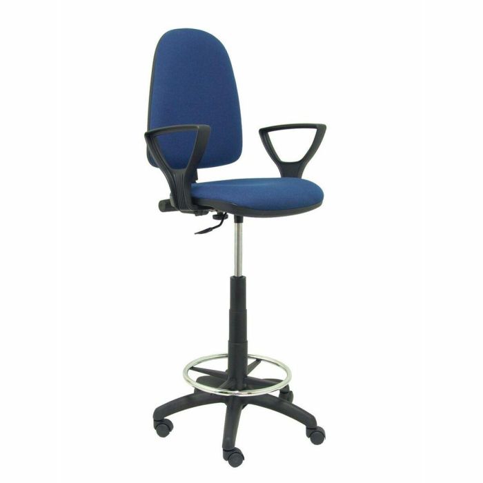 Piqueras y Crespo Taburete Ayna B-Fijos T04 Regulable en Altura con Aro Reposapiés Tapizado Bali Azul Marino Piqueras y Crespo Taburete Ayna B-Fijos T04 Regulable en Altura con Aro Reposapiés Tapizado Bali Azul Marino