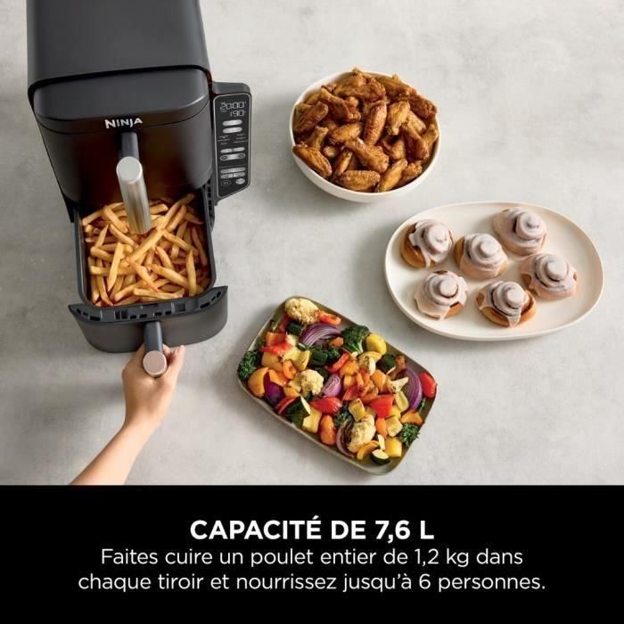 Freidora de Aire Vertical Ninja 6EN1 MAX 7.6L - 2 Cajones, 6 Funciones, SYNC & MATCH, Ahorro Energía 4 Freidora de Aire Vertical Ninja 6EN1 MAX 7.6L - 2 Cajones, 6 Funciones, SYNC & MATCH, Ahorro Energía 4
