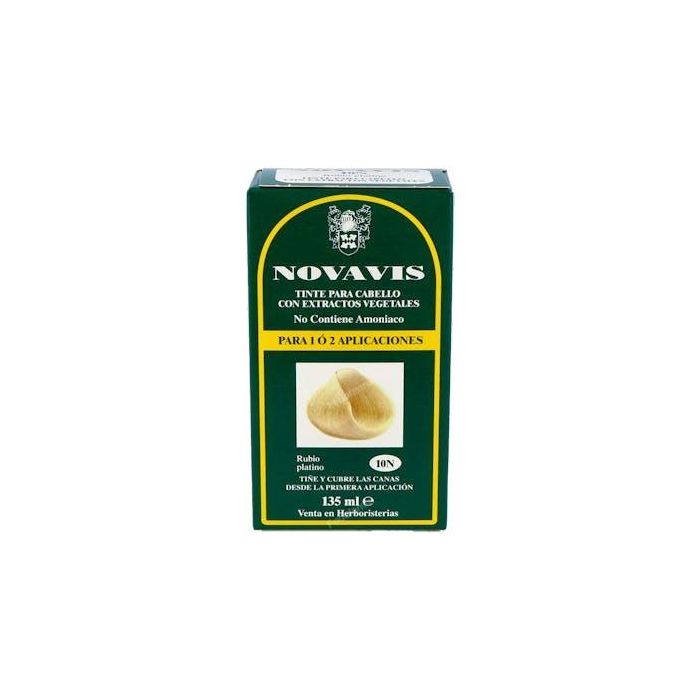 Novavis 10N Tinte Rubio Platino 135ml Sin Amoníaco - Con Extractos Vegetales y Cobertura Total de Canas
