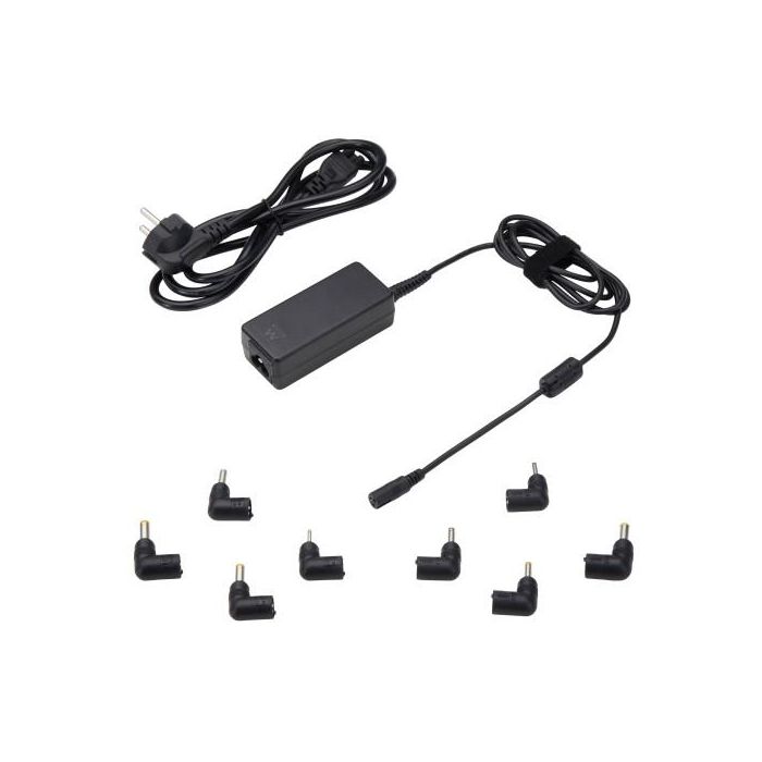 Ewent Ew3963 Cargador universal 45W para portátil/netbook con 8 conectores intercambiables, compatible con múltiples marcas