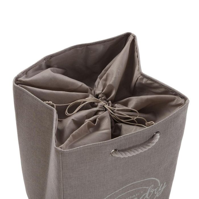 Cesto para la Ropa Sucia Versa Gris Poliéster PVC Metal EVA 30 x 55 x 36 cm 1