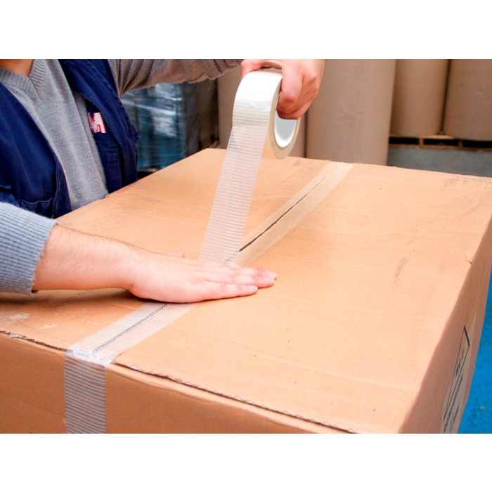 Q-connect Cinta Adhesiva Monofilamentos Transparente para Embalaje 50 mt x 50 mm Reforzada con Fibra de Vidrio 4 Q-connect Cinta Adhesiva Monofilamentos Transparente para Embalaje 50 mt x 50 mm Reforzada con Fibra de Vidrio 4