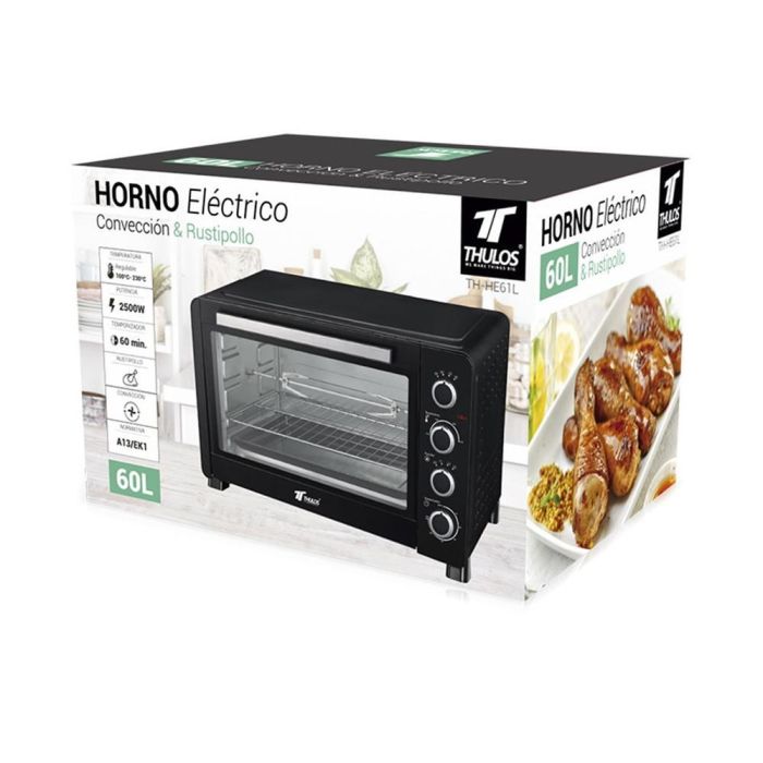 Horno Electrico Thulos Th - He61 L 2500 W 60 L 1 Horno Electrico Thulos Th - He61 L 2500 W 60 L 1