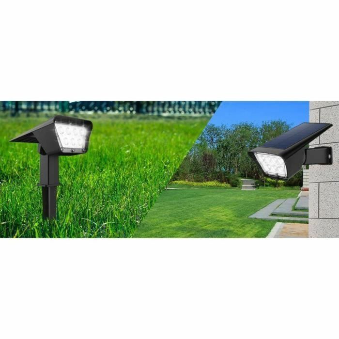 Lumisky Juego de 2 focos solares Proyector 2 en 1 para pegar o fijar LED blanco H31,5 cm 2