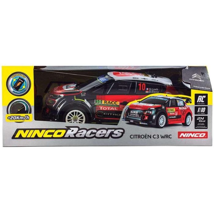 Coche radio control citroën c3 wrc 1:10, emisora 2,4ghz con bateria y cargador usb 42x13x20 cm 15