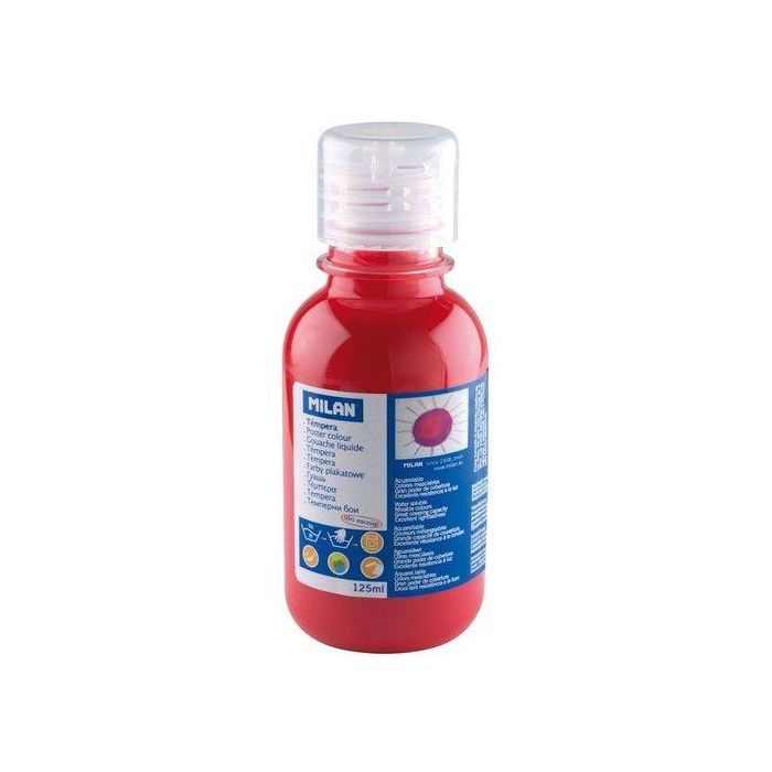 Tempera Milan Liquida 125 Ml (Botella) Bermellon 6 unidades