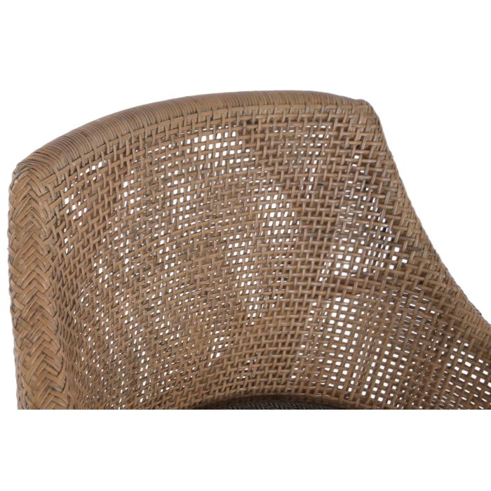 DKD Home Decor Taburete Gris Marrón 52x51x100 cm Mindi Ratan 75 cm Asiento 4