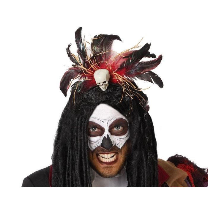 Diadema Halloween Tribal con Plumas y Calavera - Accesorio para Disfraces Vudú y Místicos 0 Diadema Halloween Tribal con Plumas y Calavera - Accesorio para Disfraces Vudú y Místicos 0