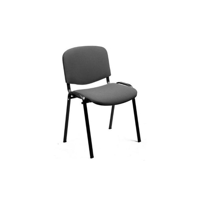 Unisit Silla Confidente Tapizada Gris - Asiento de Visita 4 Patas con Apoyabrazos Opcionales