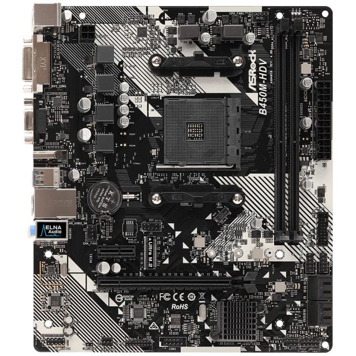 Asrock 90-MXB9N0-A0UAYZ Placa Base B450M-HDV R4.0 AMD B450 Socket AM4 Micro ATX DDR4 1