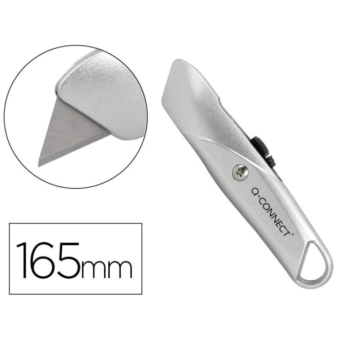 Cuter Q-Connect Metalico Ancho Retractil Con Mecanismo De Bloqueo Cuchilla 18 mm Xd-53 Blister 1 Unidad