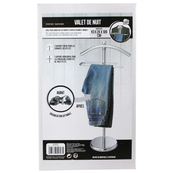 Galán De Noche Compacto Estable Práctico Ideal Para Mantener La Ropa Sin Arrugas 43x28 Altura 109 cm 1