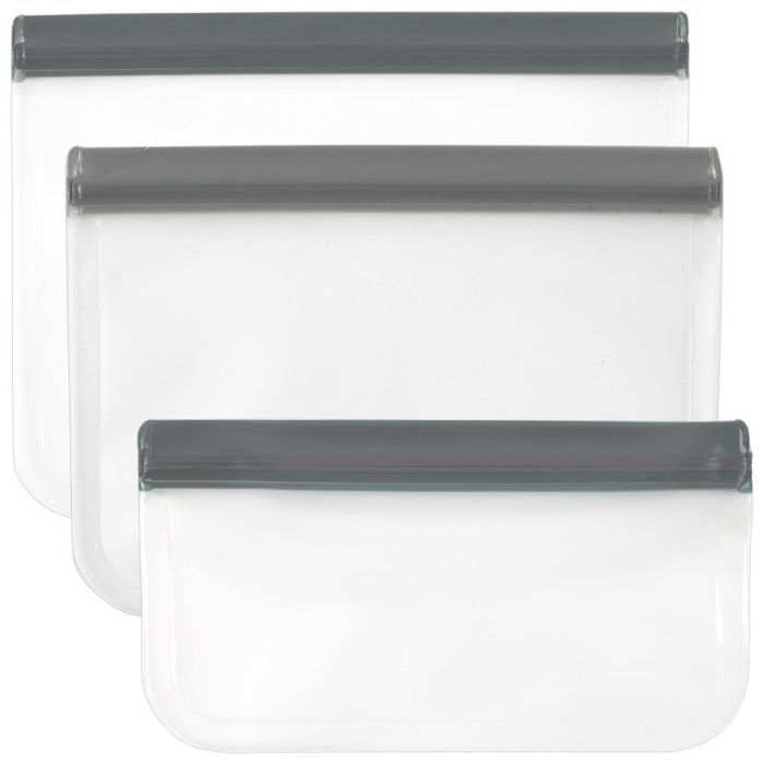 Cook Concept Juego de 3 Bolsas Conservación Reutilizables Translúcidas Lavables Aptas Congelador Medidas Varias 1