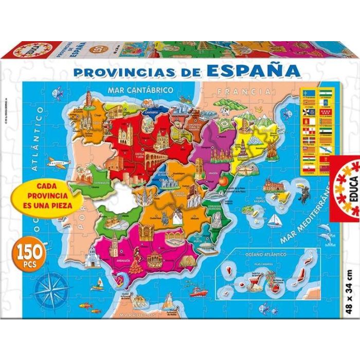 Educa Puzzle 150 Piezas Provincias de España para Niños a partir de 6 Años 0 Educa Puzzle 150 Piezas Provincias de España para Niños a partir de 6 Años 0