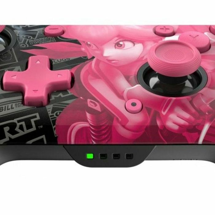 PDP 708056072674 Mando Inalámbrico Glow para Nintendo Switch y Switch OLED - Grand Prix Peach - Negro y Rosa 12