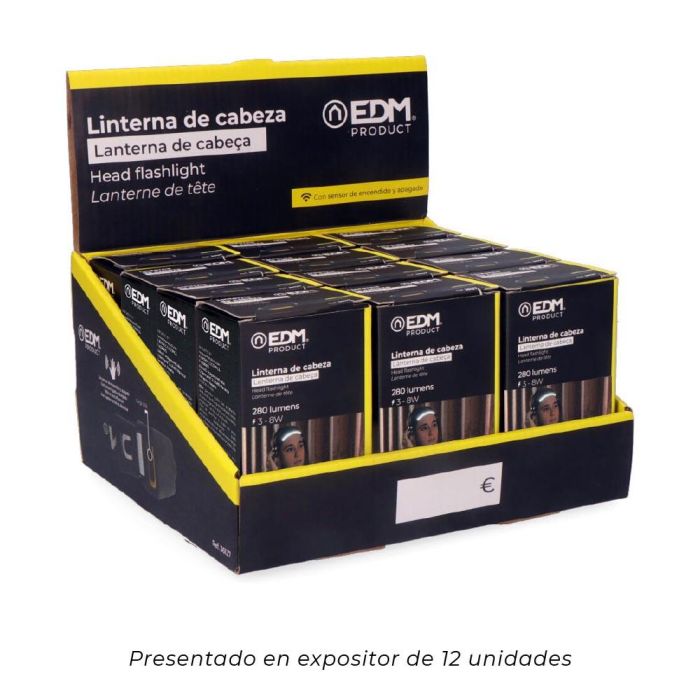 Linterna LED para la Cabeza EDM 36127 Cob + Spot 3 W 8 W 90 Lm 280 lm 4 Linterna LED para la Cabeza EDM 36127 Cob + Spot 3 W 8 W 90 Lm 280 lm 4