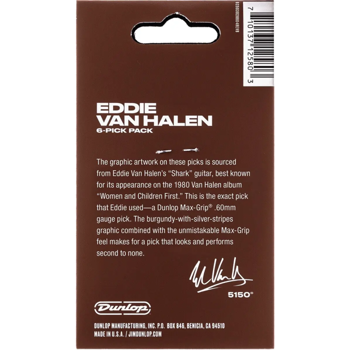 Dunlop EVH Shark Pack 24 Púas Max Grip Guitarra 1 Dunlop EVH Shark Pack 24 Púas Max Grip Guitarra 1