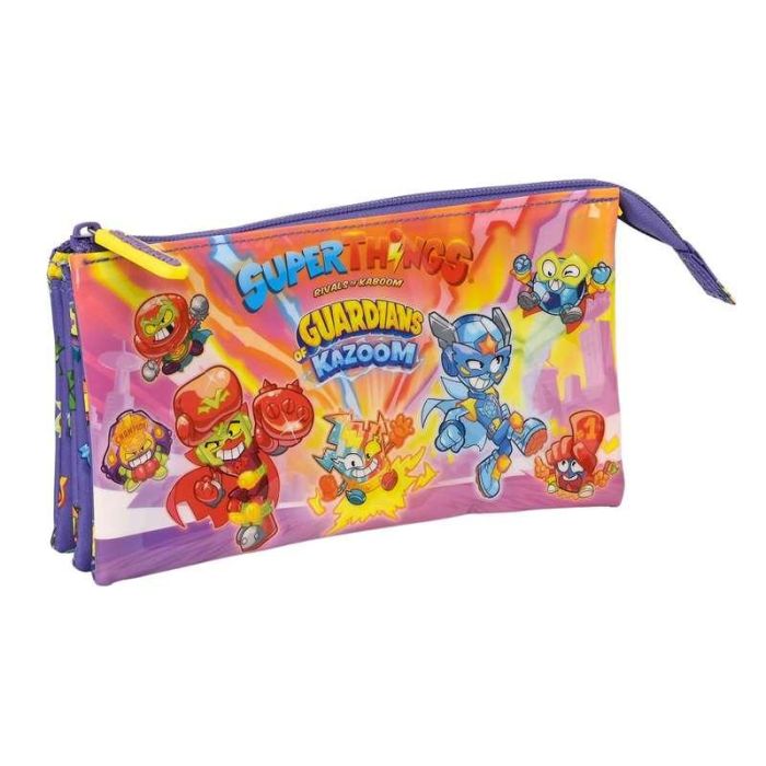 Portatodo Triple SuperThings Guardians of Kazoom Morado Amarillo (22 x 12 x 3 cm) Portatodo Triple SuperThings Guardians of Kazoom Morado Amarillo (22 x 12 x 3 cm)
