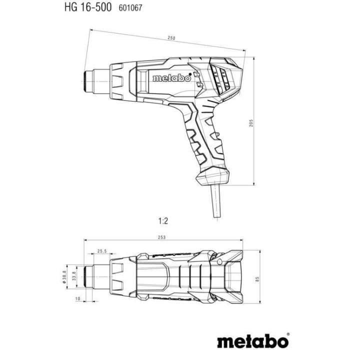 Pistola de aire caliente - METABO - HG 16-500 - MetaBOX 145 2