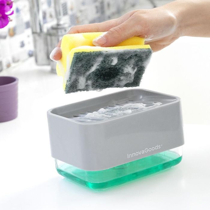 Dispensador de Jabón 2 en 1 para Fregadero Pushoap InnovaGoods 7