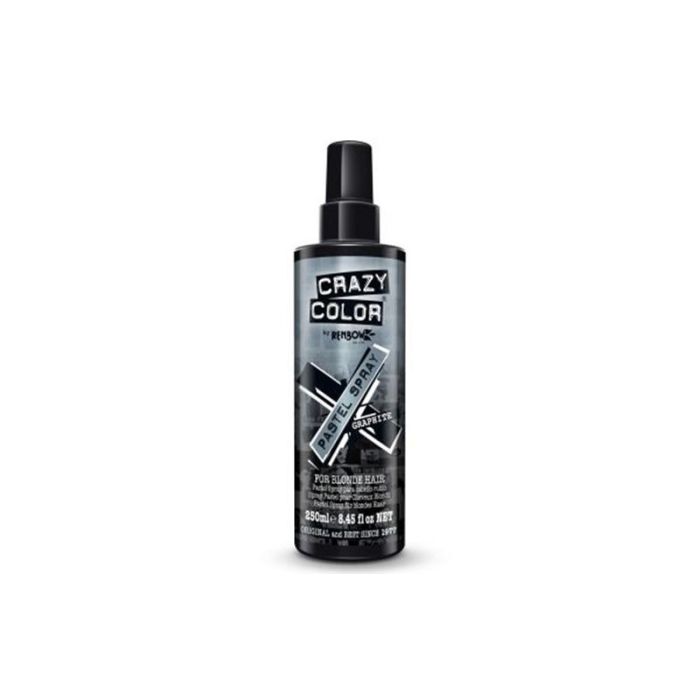 Crazy Color Spray Temporal Graphite 250ml - Tono Pastel para Cabello Rubio, Dura hasta 3 Lavados Crazy Color Spray Temporal Graphite 250ml - Tono Pastel para Cabello Rubio, Dura hasta 3 Lavados