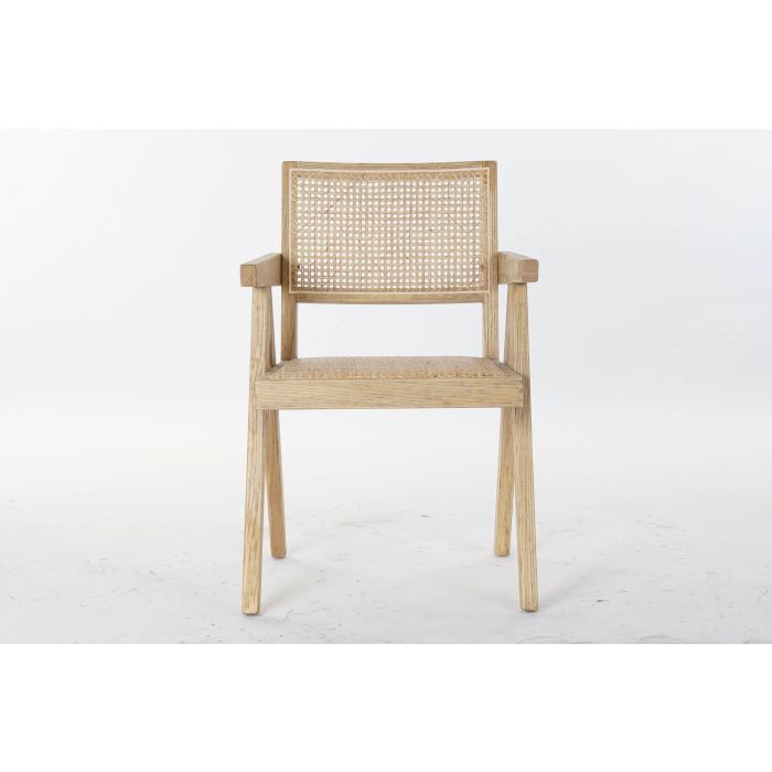 DKD Home Decor Silla Horeca Square Fuyang Vintage Natural 60 x 86 x 56.5 cm Olmo y Ratan (2 Unidades) 4