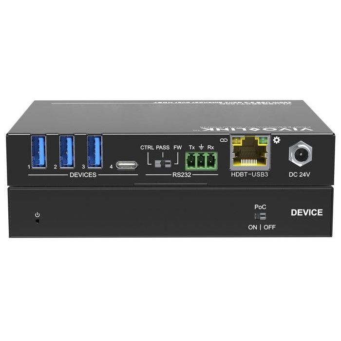 Vivolink VLUSB3EXT100D Extensor USB 3.2 Gen1 de 100m HDBaseT 3.0 para 4 Dispositivos a 5 Gbit 3