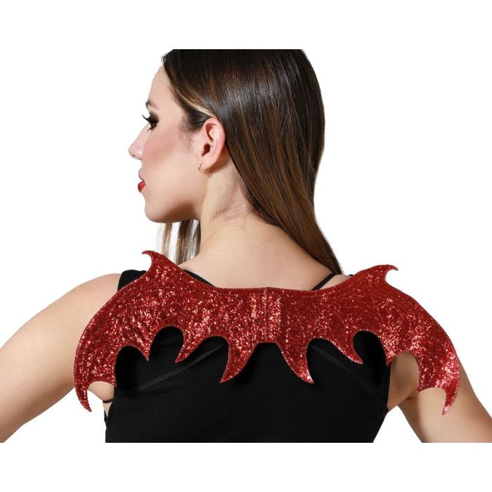 Alas Halloween Rojo Brillante Diablesa Mujer Adulto