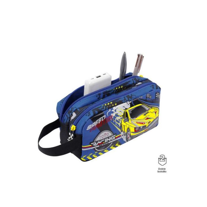 Totto Estuche Escolar de Carreras de Coches Velocity, Azul/Amarillo, AJ52VLC001-2310-6J7U 2 Totto Estuche Escolar de Carreras de Coches Velocity, Azul/Amarillo, AJ52VLC001-2310-6J7U 2