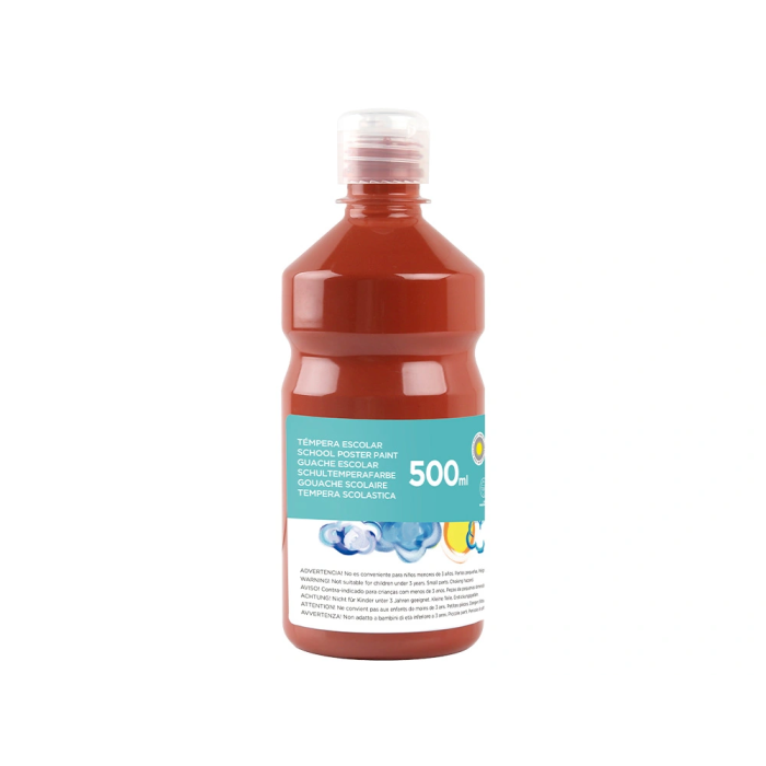 Liderpapel Tempera Liquida Escolar 500 ml Marron Superlavable 1