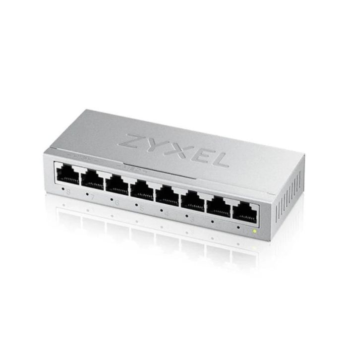 Zyxel GS-108BV5-EU0101F Switch de Red 8 Puertos Gigabit Ethernet (GbE) Mini Desktop, 16 Gbps, Eficiente Energéticamente