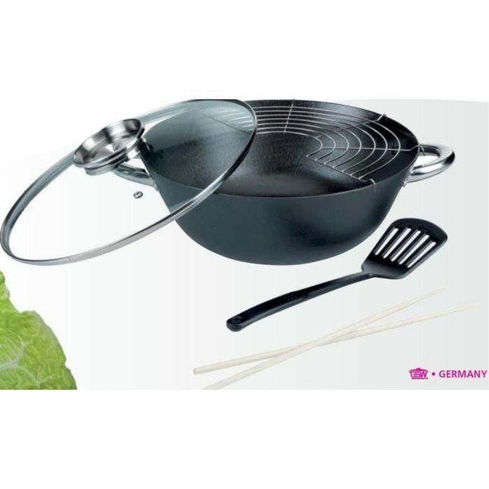 Wok multifunción de 5 piezas - GSW - 860956 - Acero fundido - 32 cm - Apto para todo tipo de fuegos, incluida inducción 4 Wok multifunción de 5 piezas - GSW - 860956 - Acero fundido - 32 cm - Apto para todo tipo de fuegos, incluida inducción 4