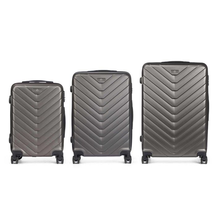 Set 3 Maletas ABS Gris Oscuro Arte Regal 49x74.5x28 cm 1