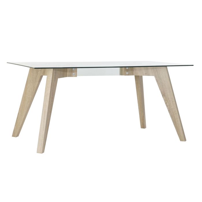 Mesa de Comedor DKD Home Decor Cristal Gris Transparente Madera MDF (160 x 90 x 75 cm)
