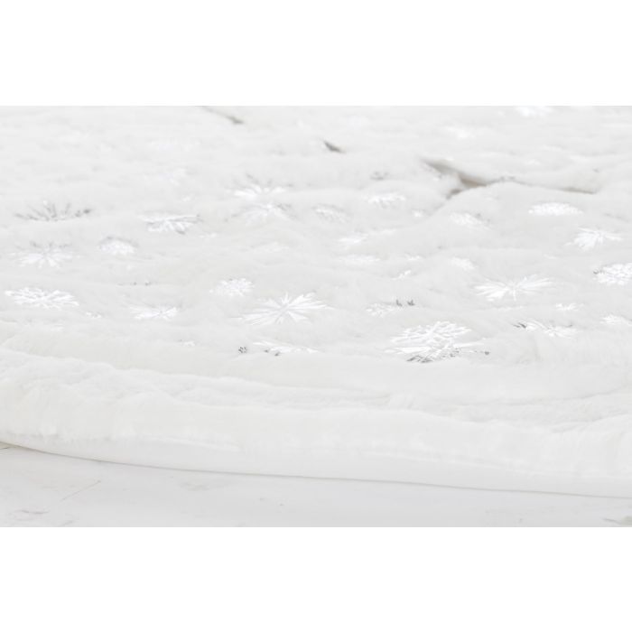 DKD Home Decor Base para Árbol de Navidad Moderna de Poliéster Blanco y Plateado 120x120x2 cm - Pack 2 Unidades 4 DKD Home Decor Base para Árbol de Navidad Moderna de Poliéster Blanco y Plateado 120x120x2 cm - Pack 2 Unidades 4