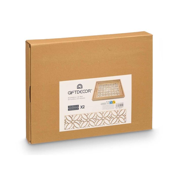 Set 2 Bandejas Rect Flor Giftdecor 40X5CM (6 Unidades) 2 Set 2 Bandejas Rect Flor Giftdecor 40X5CM (6 Unidades) 2