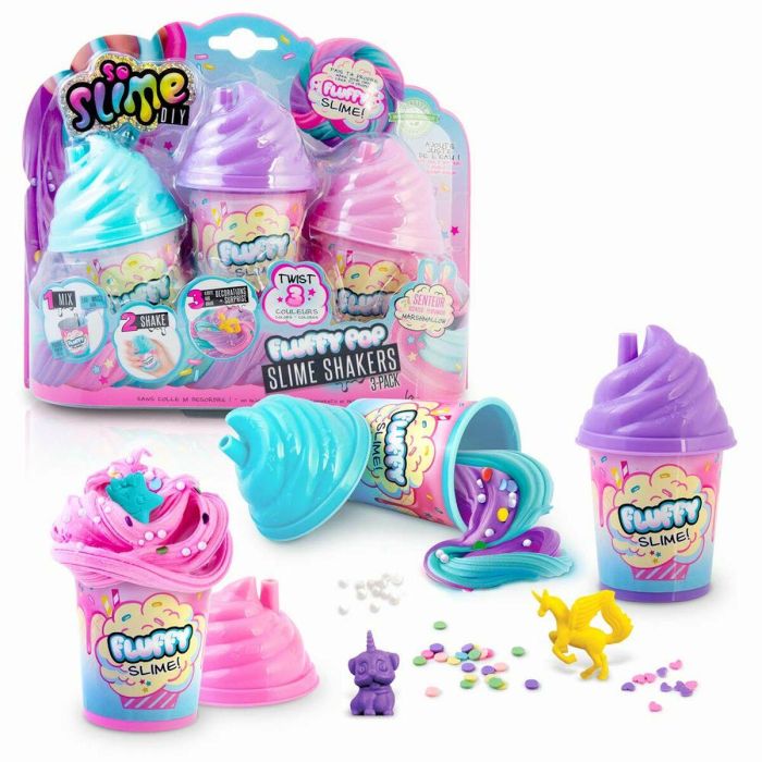 SO SLIME DIY SSC 101 Kit de Limo Esponjoso Mágico para Niños - Juego de 3 - Crea con Polvo, Agua, Confeti, Brillo y Descubre Mini Figurita Sorpresa Oculta