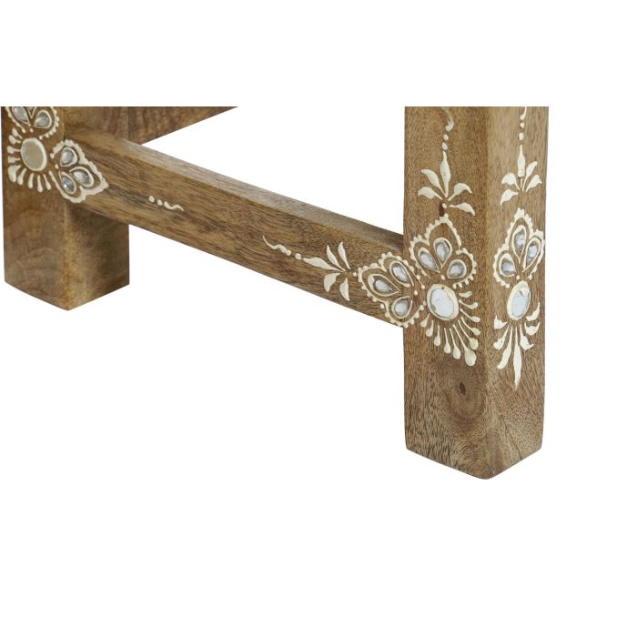 DKD Home Decor Rk 2021 Mesita Auxiliar Indio Natural Multicolor Mango Acrilico Pintado a Mano 30 x 45 x 45 cm Set de 2 3