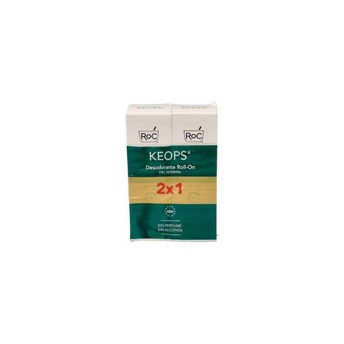 ROC Keops Desodorante Roll-On Piel Normal 2x30ml - Eficacia 48h, Sin Perfume Ni Alcohol