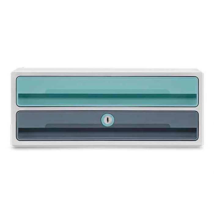 Cep Moov Up Fichero Cajones Sobremesa Reciclado 80% con Cerradura 2 Cajones Azul/Gris 275x369x146 mm 1