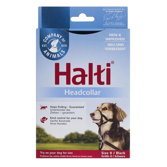 Halti Bozal Headcollar 5ª Gen. Antitirones Acolchado Negro Talla 0 (Cuello 29-36cm, Hocico 15-22cm) Adiestramiento 5