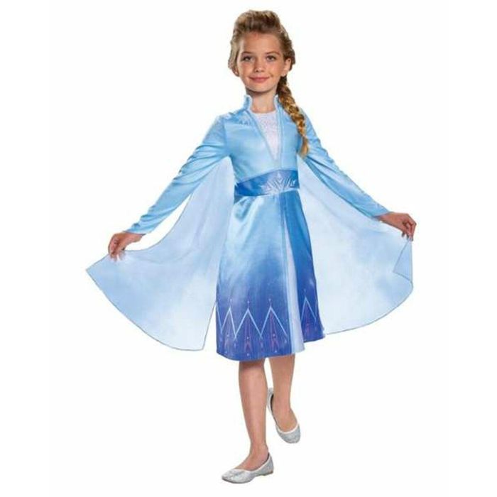 Disney Disfraz Elsa de Viaje Classic de Frozen 2 para Niña Talla 7-8 Años Color Azul Disney Disfraz Elsa de Viaje Classic de Frozen 2 para Niña Talla 7-8 Años Color Azul