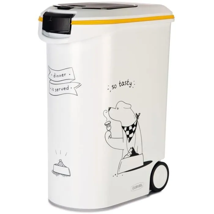 Curver Envase de alimento seco 54 L / 20 kg para perros, Cena mascotas, Blanco, 49,3 x 27,8 x 60,5 cm 5