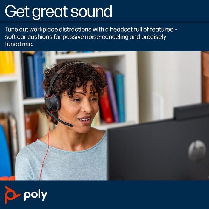 Poly Poly Blackwire C5220 USB-C Headset +Inline Cable (Bulk) 2 Poly Poly Blackwire C5220 USB-C Headset +Inline Cable (Bulk) 2